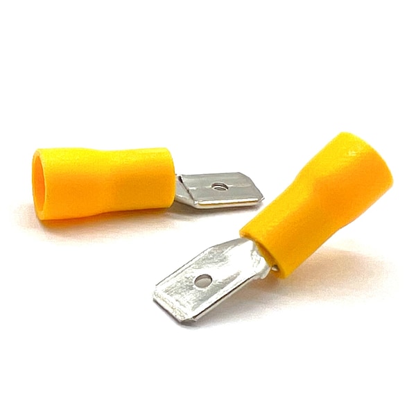 Boltsandnuts.Com Fork Terminal, 10 AWG, 600 V, PVC, Vinyl Insulated, Yellow, 200 PK EL-1210-MSPADE-VY-200 - main